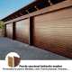 Ribbed sectional garage door imitation wood